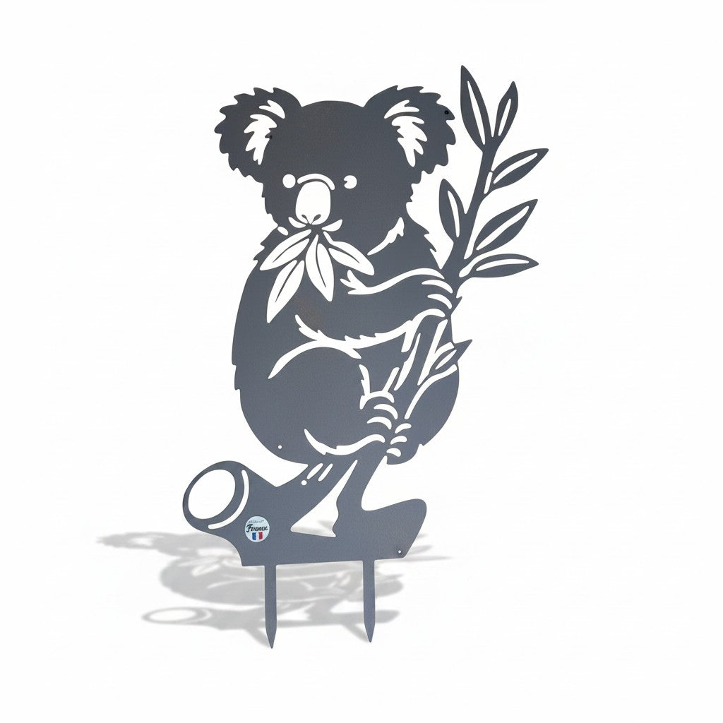 Silhouette de koala en métal – Décoration de jardin effet rouille