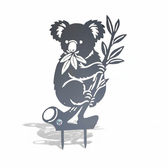 Silhouette de koala en métal – Décoration de jardin effet rouille