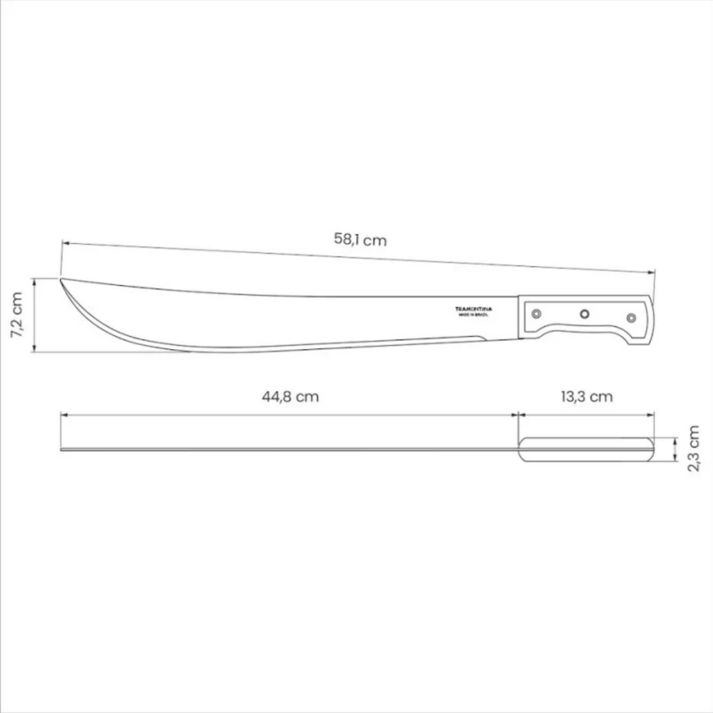 Machette de Jardinage Tramontina – Lame 46 cm, Manche Bois