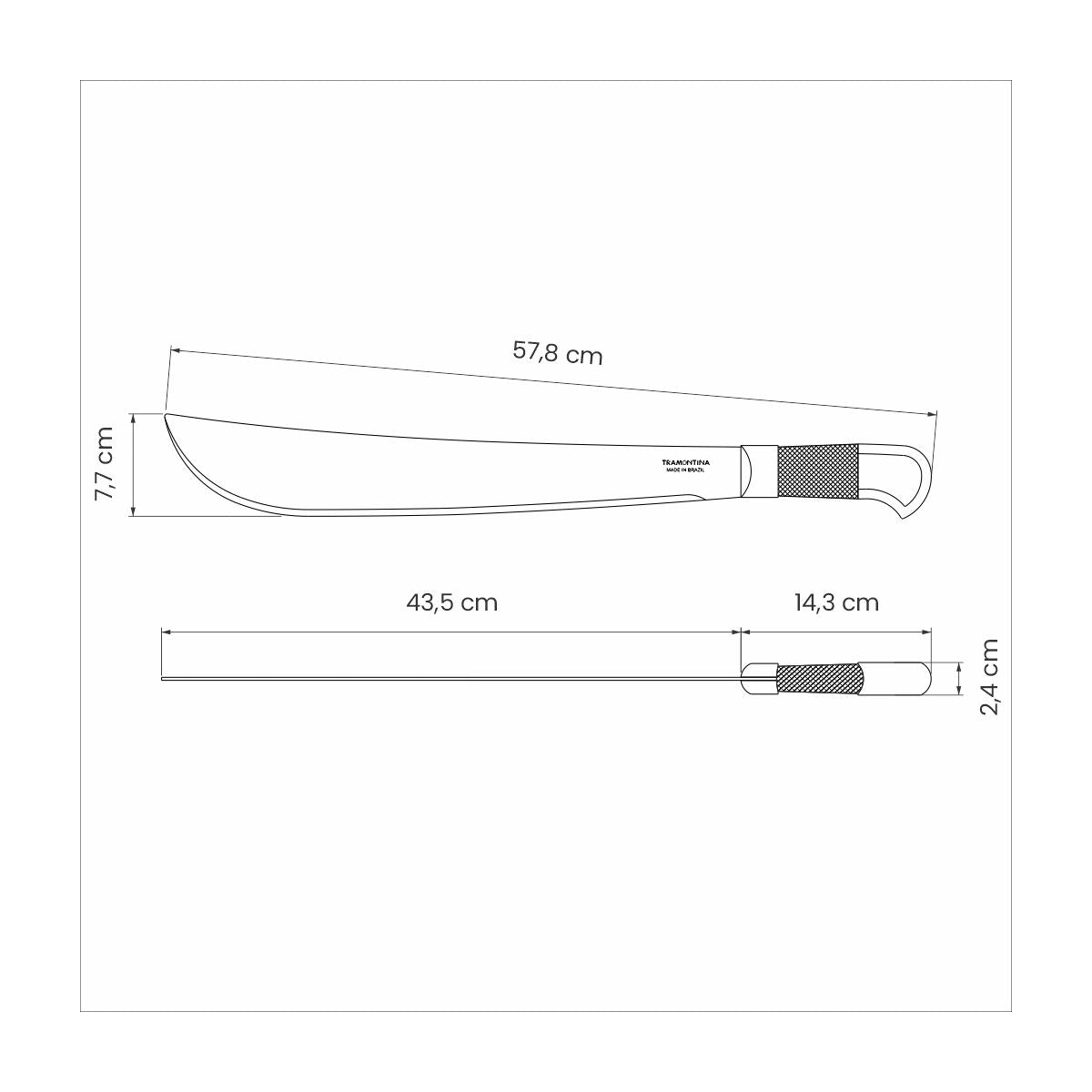 Machette Tramontina – Lame Acier Carbone 17" (43 cm), Manche Bois (26623-017)