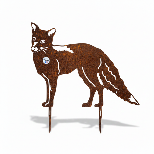 Silhouette renard effet rouille corten