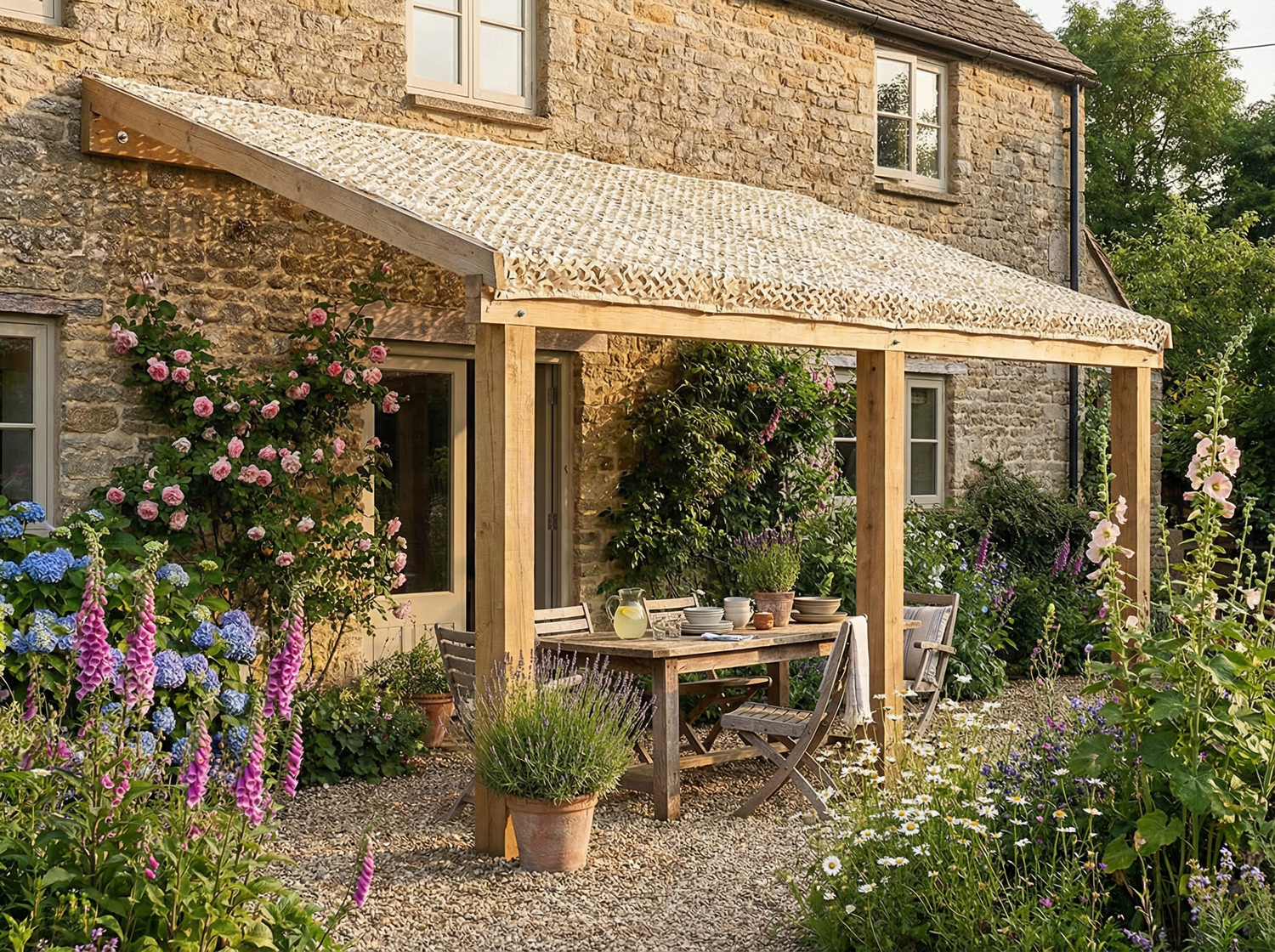 Pergola avec filet d'ombrage Val de Loire