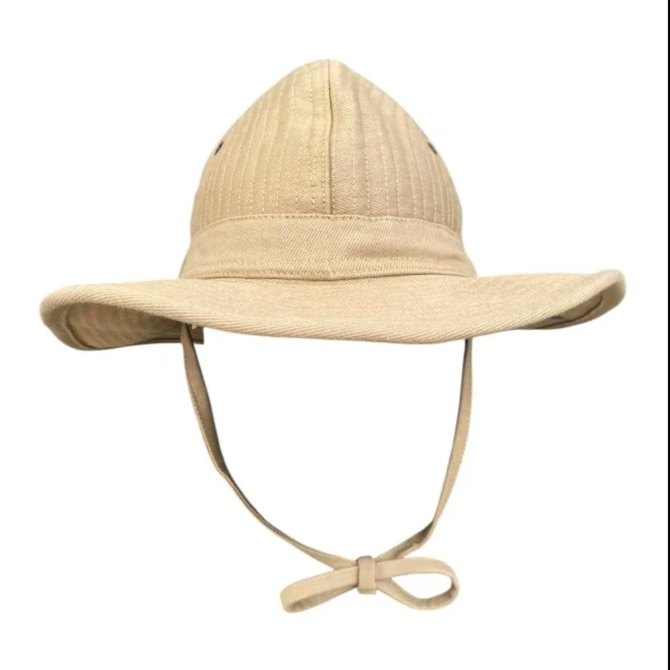 Chapeau de brousse militaire sable – vue de face avec jugulaire