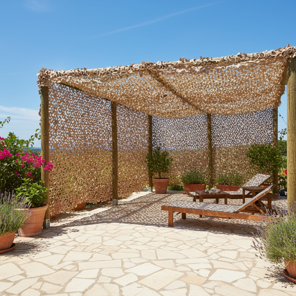 Brise-vue filet Désert CamoJardin – carré