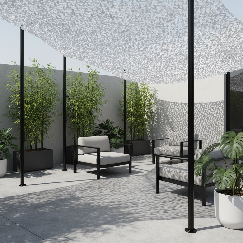 Brise-vue filet Snow contemporain – CamoJardin