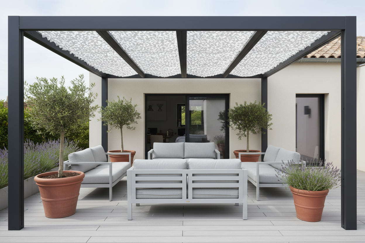 Filet S-Cut Snow Blanc – Pergola contemporaine