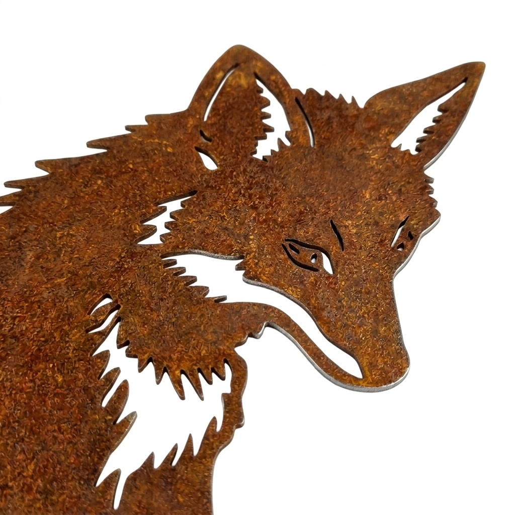 Gros plan de la tête du renard sur fond blanc pur