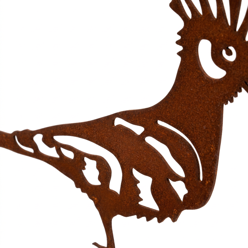 Silhouette de huppe fasciée Les Artisans du Jardin en acier brut rouillé pour décoration de jardin