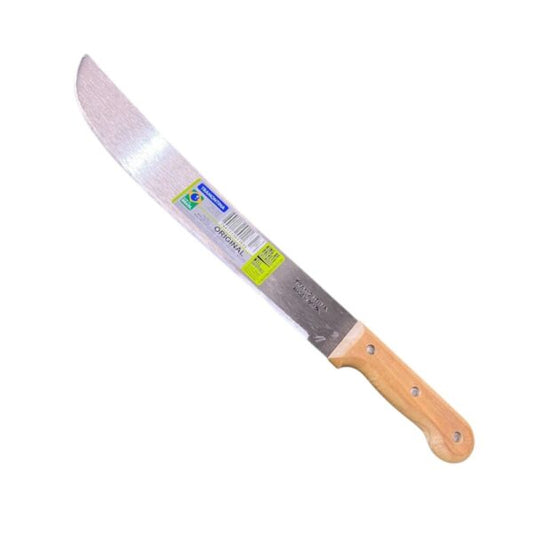 Machette de jardinage Tramontina avec lame de 36 cm et manche en bois, idéale pour tailler et couper au jardin.