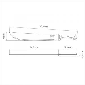 Machette de Jardinage Tramontina – Lame 36 cm, Manche Bois (26620-014)