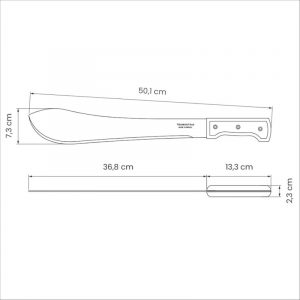 Machette de Jardinage Tramontina – Lame 36 cm, Manche Bois